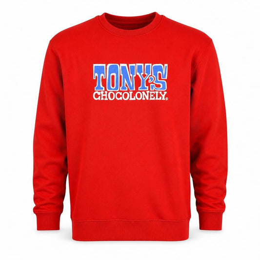 Tony's Chocolonely Men Red XL Logo Graphic Crew Neck Sweatshirt