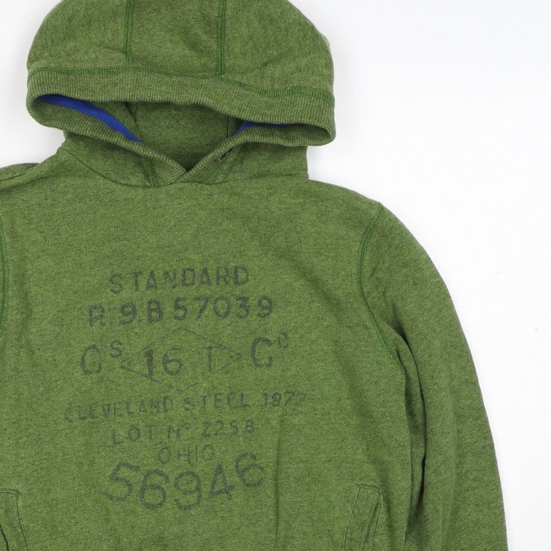 Next Boys Green 11 Years Pullover Hoodie Graphic Print Cotton Blend