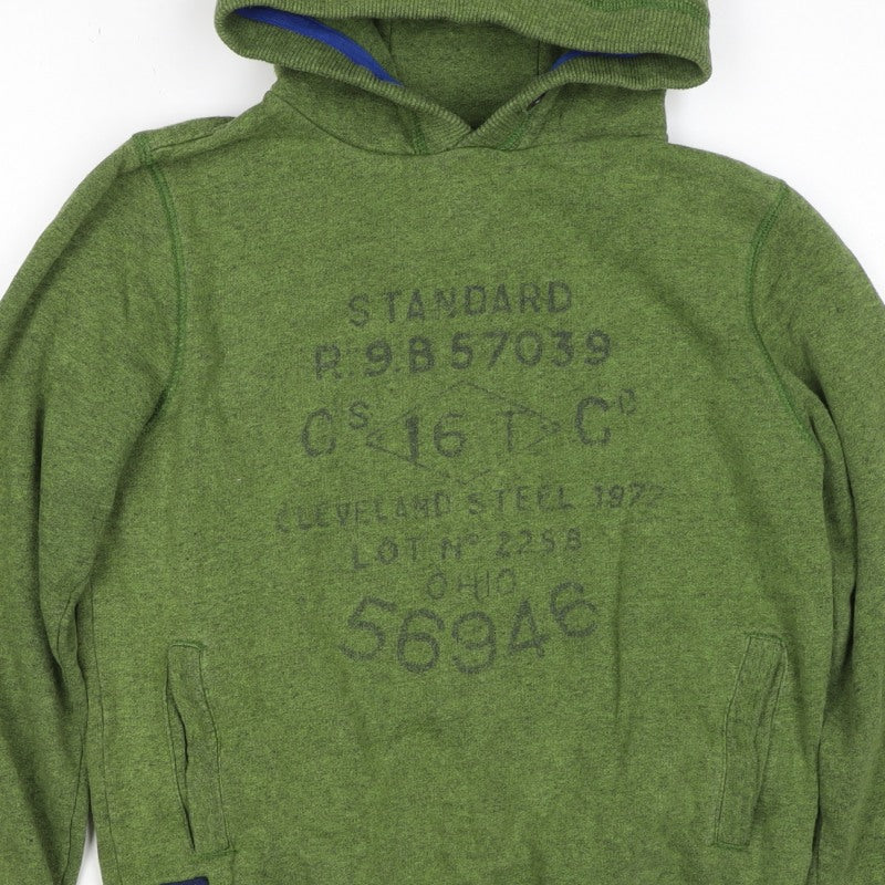 Next Boys Green 11 Years Pullover Hoodie Graphic Print Cotton Blend