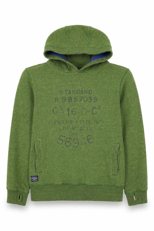 Next Boys Green 11 Years Pullover Hoodie Graphic Print Cotton Blend