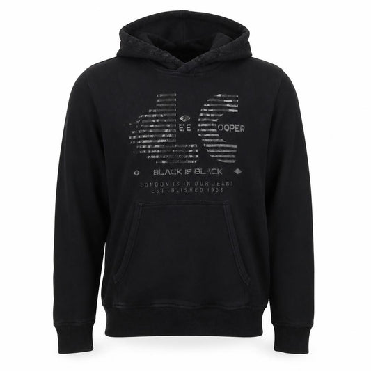 Lee Cooper Men’s Black M Pullover Graphic Logo Hooded Hoodie