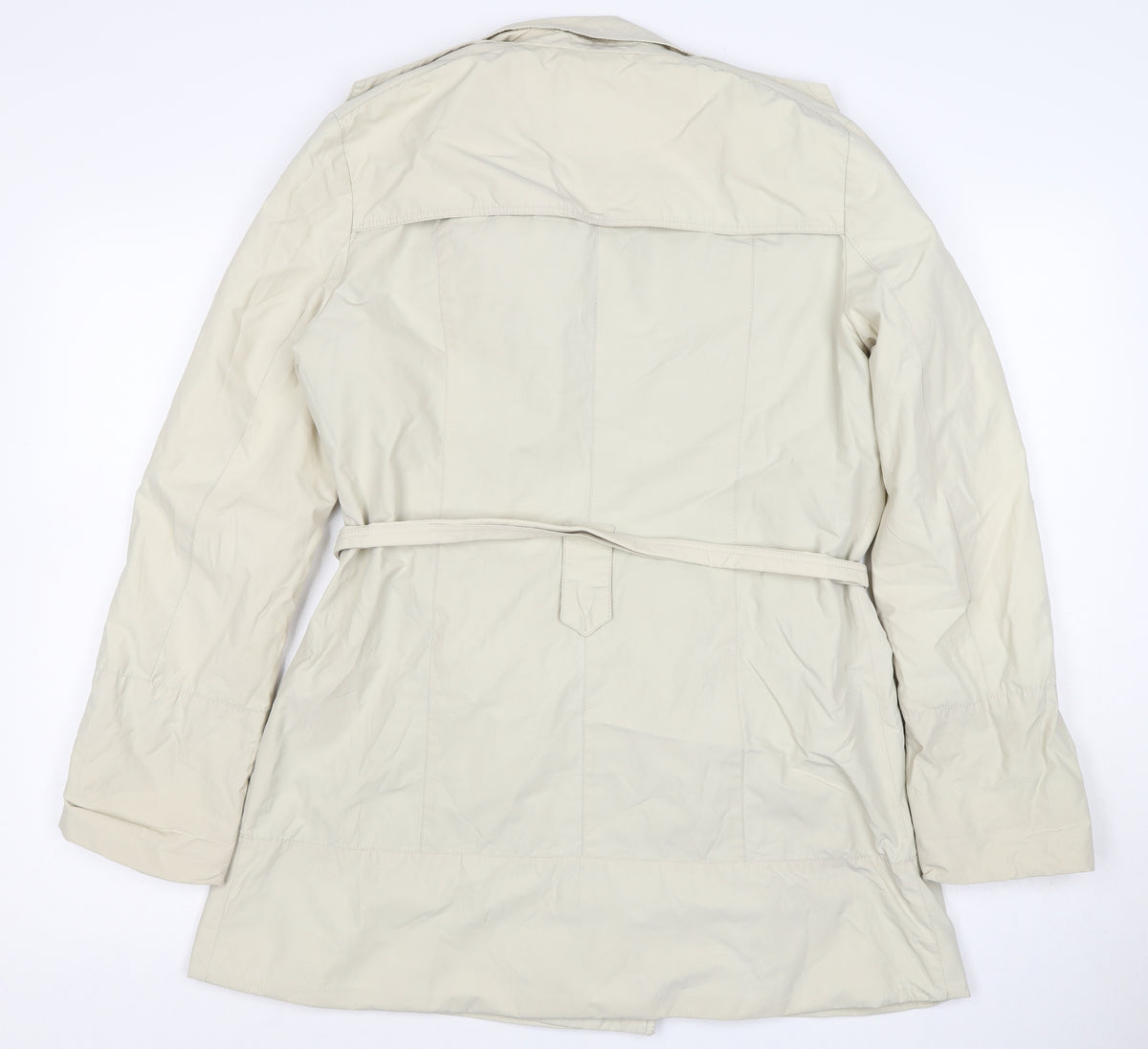 Zara Basic Women Beige UK 12 Belted Trench Coat Mid-Length