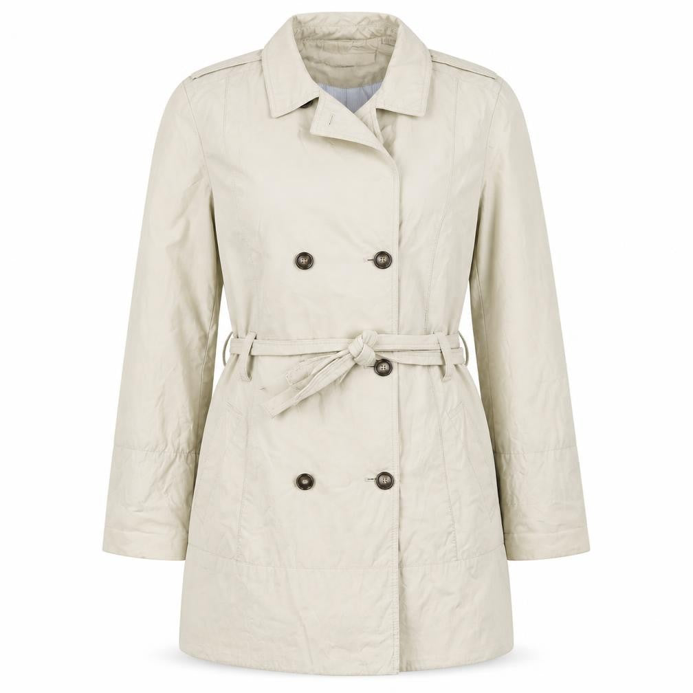 Zara Basic Women Beige UK 12 Belted Trench Coat Mid-Length