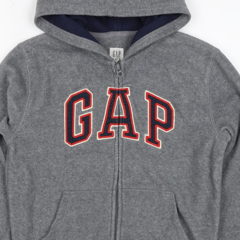 Gap Boys Grey Logo Hooded Fleece Zip Jacket 8-9 Years