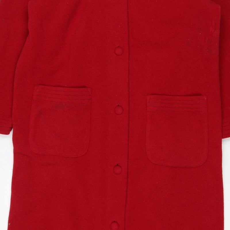 M&S Women’s Red UK 12-14 Long Pea Coat Double-Breasted