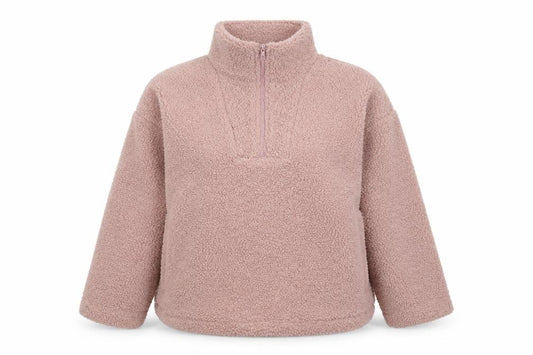 New Look Women’s Pink S Teddy Fleece Half Zip Basic Jacket