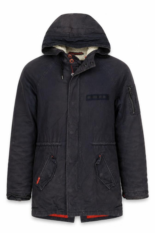 Superdry Mens Blue Small Rookie Edition Military Hooded Jacket