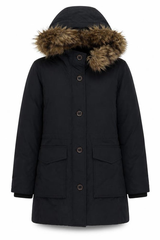Uniqlo Women’s Black Size S Faux Fur Hooded Parka Coat