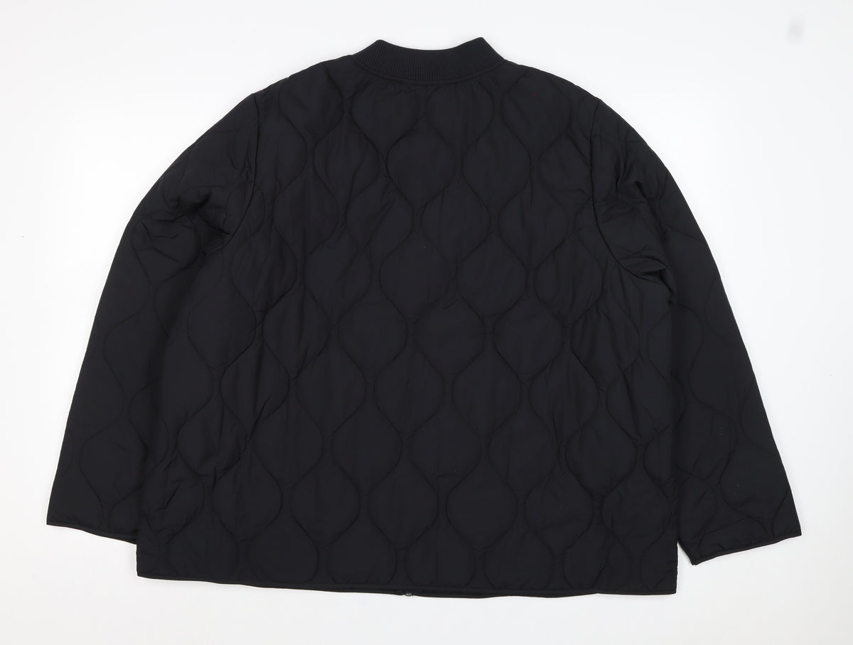 Marks and Spencer Women’s Black Size 22 Quilted Bomber Jacket