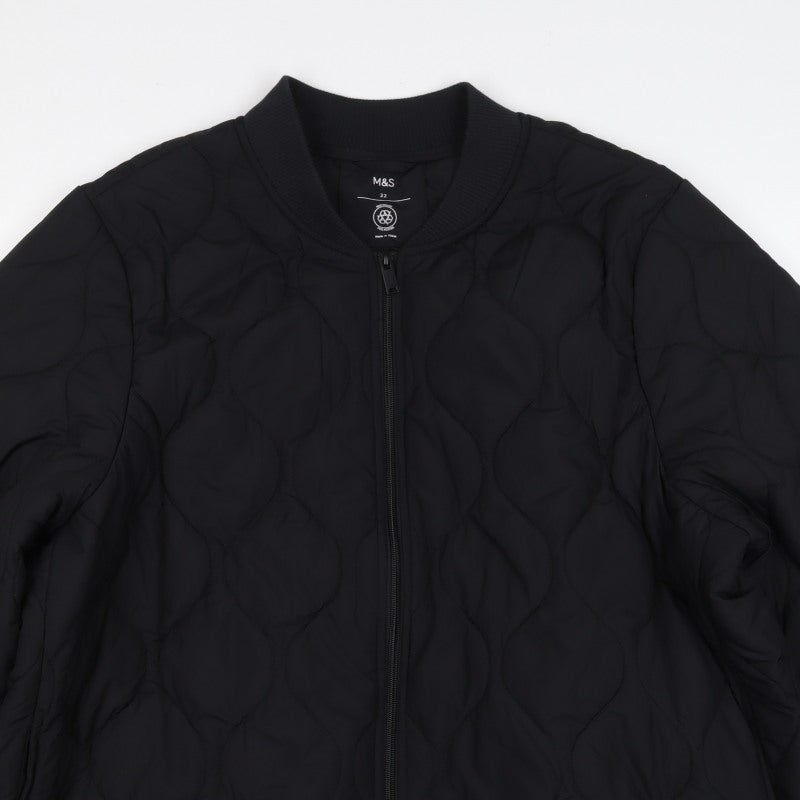 Marks and Spencer Women’s Black Size 22 Quilted Bomber Jacket