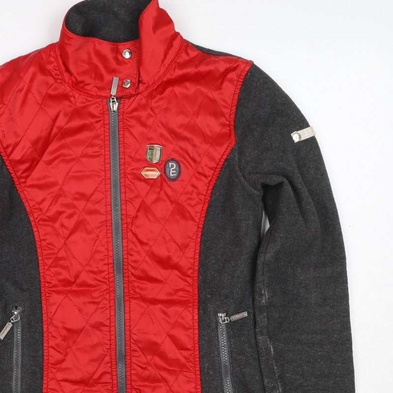 Esperado Women’s Grey Red Quilted Zip Jacket UK 10