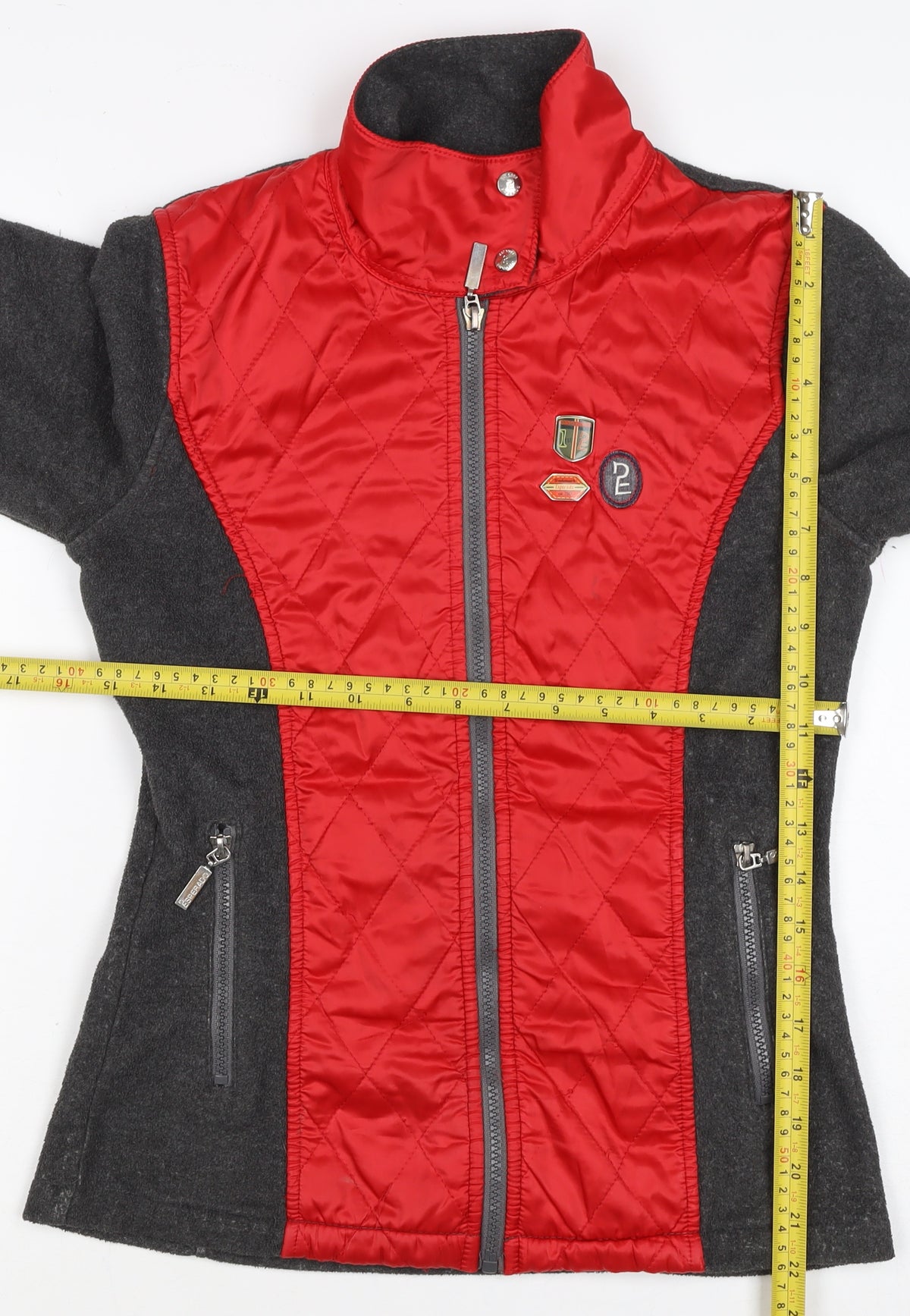 Esperado Women’s Grey Red Quilted Zip Jacket UK 10