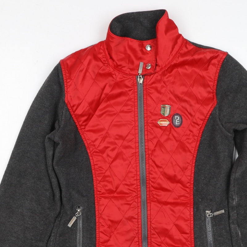 Esperado Women’s Grey Red Quilted Zip Jacket UK 10