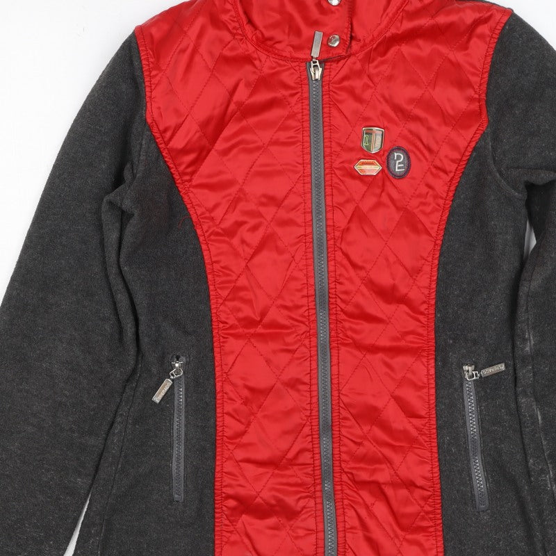 Esperado Women’s Grey Red Quilted Zip Jacket UK 10