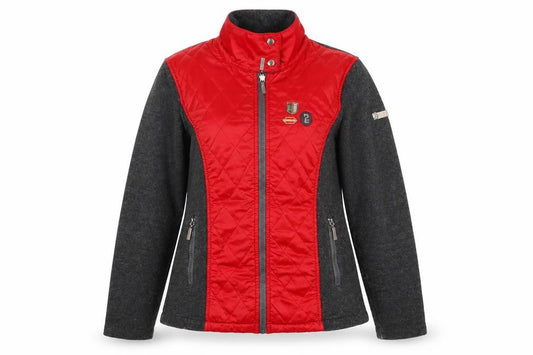 Esperado Women’s Grey Red Quilted Zip Jacket UK 10