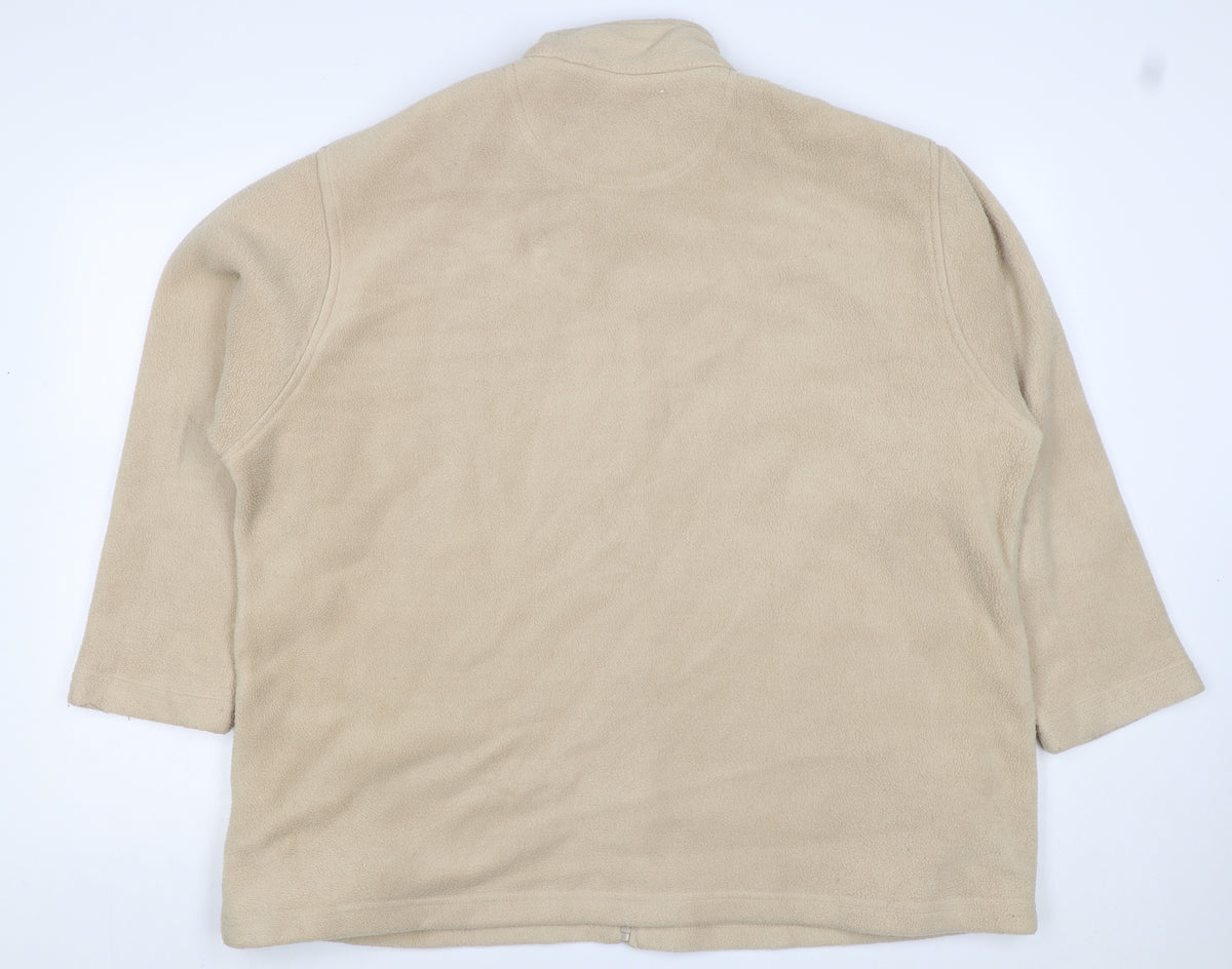 EWM Women’s Beige Fleece Jacket UK 22/24 Full Zip Collared Pockets