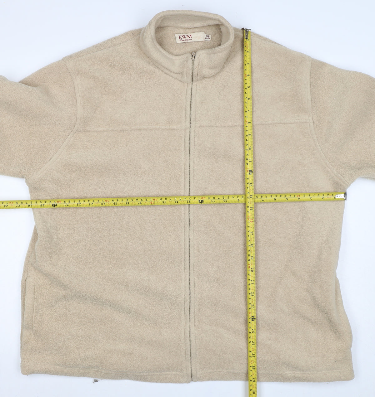EWM Women’s Beige Fleece Jacket UK 22/24 Full Zip Collared Pockets