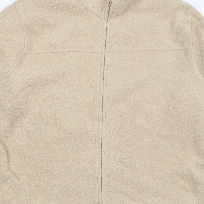 EWM Women’s Beige Fleece Jacket UK 22/24 Full Zip Collared Pockets
