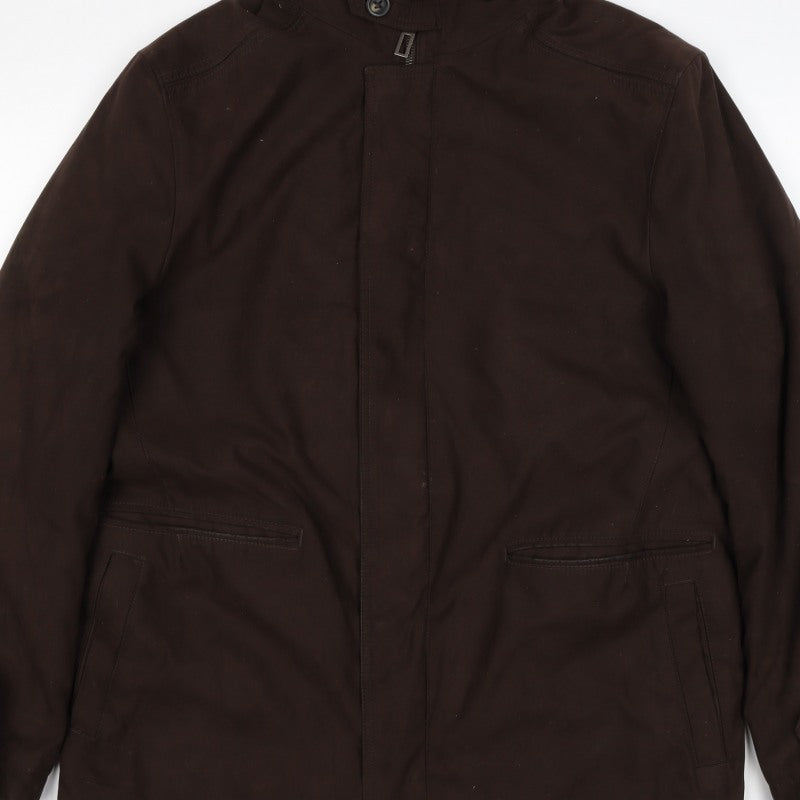 Marks & Spencer Men's Brown M Parka Coat Sherpa Collar Lined