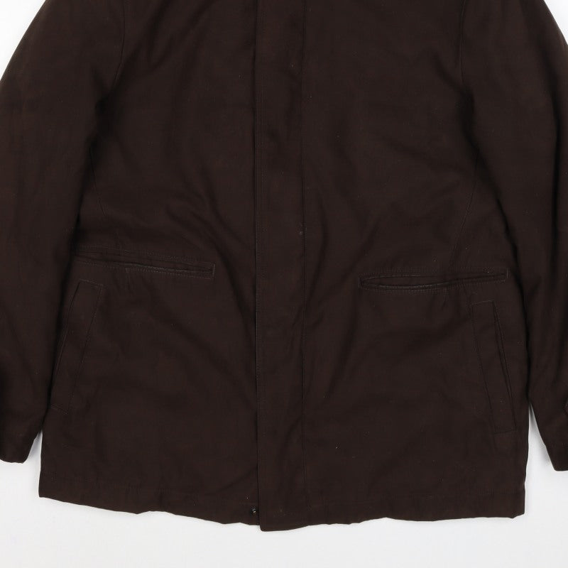 Marks & Spencer Men's Brown M Parka Coat Sherpa Collar Lined