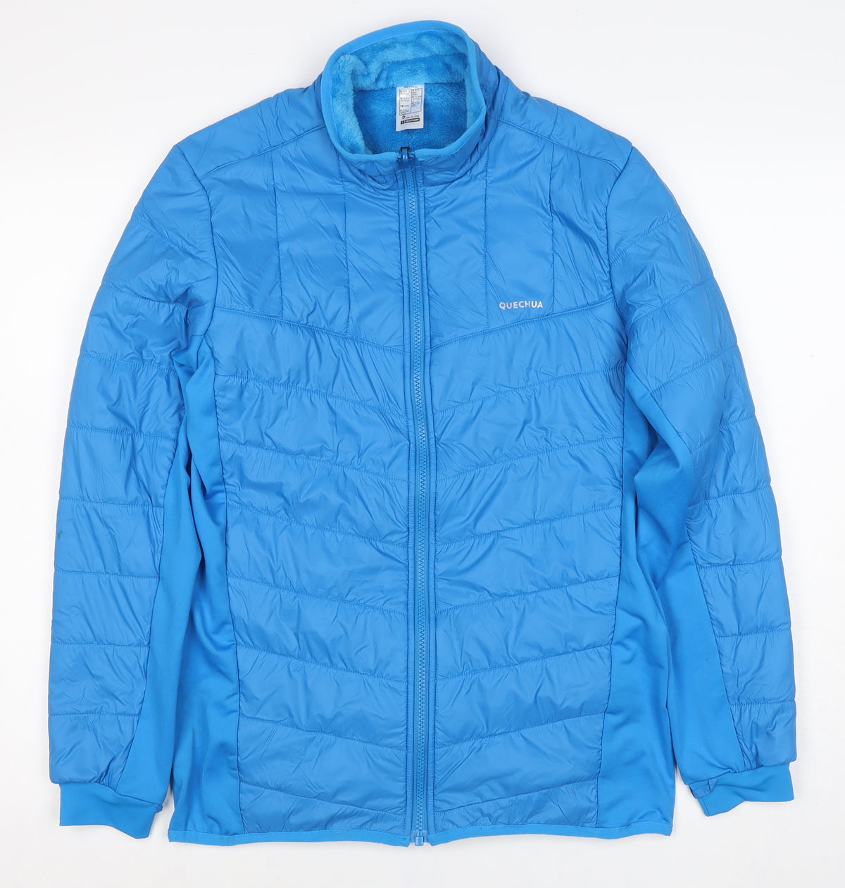 Quechua Boys Blue 14-15 Years Puffer Jacket Full Zip Fleece Lined