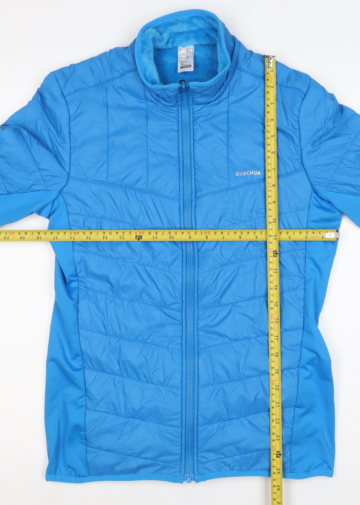 Quechua Boys Blue 14-15 Years Puffer Jacket Full Zip Fleece Lined