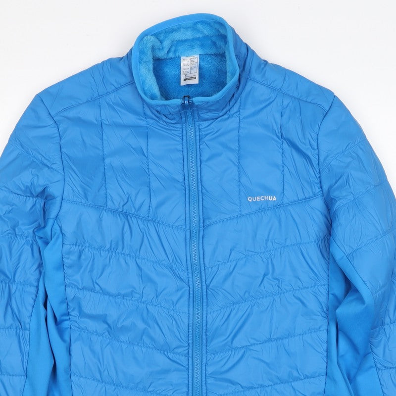 Quechua Boys Blue 14-15 Years Puffer Jacket Full Zip Fleece Lined