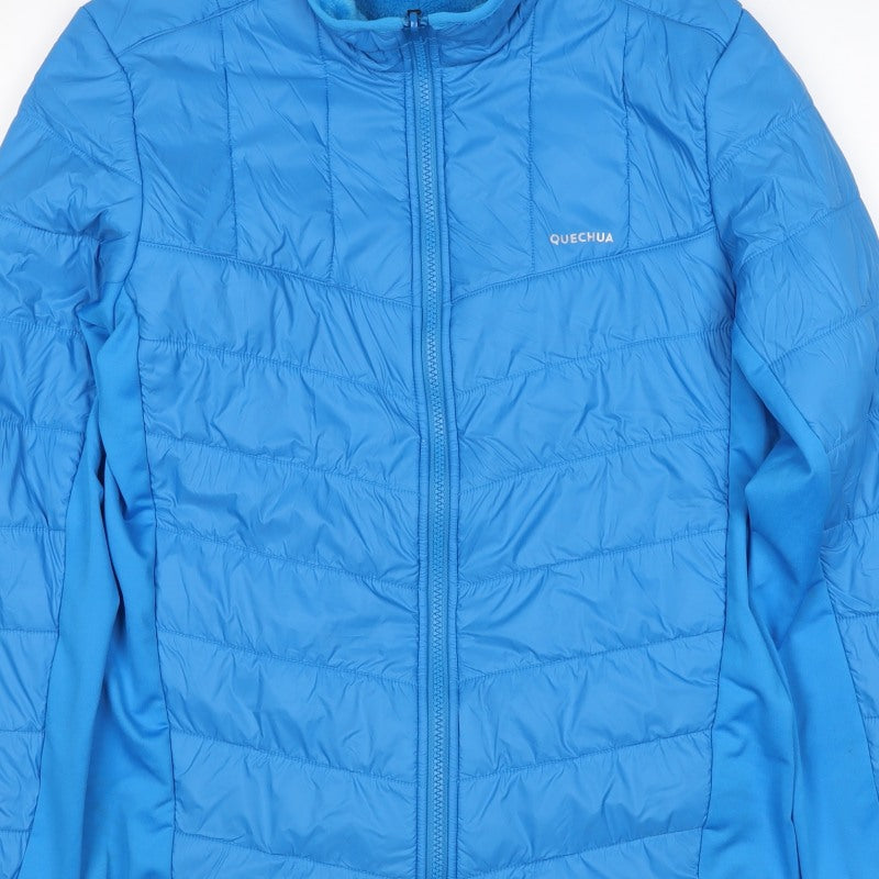 Quechua Boys Blue 14-15 Years Puffer Jacket Full Zip Fleece Lined