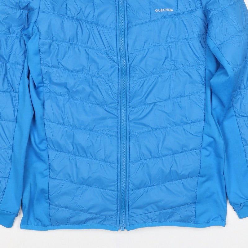 Quechua Boys Blue 14-15 Years Puffer Jacket Full Zip Fleece Lined