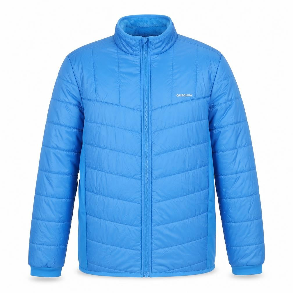 Quechua Boys Blue 14-15 Years Puffer Jacket Full Zip Fleece Lined