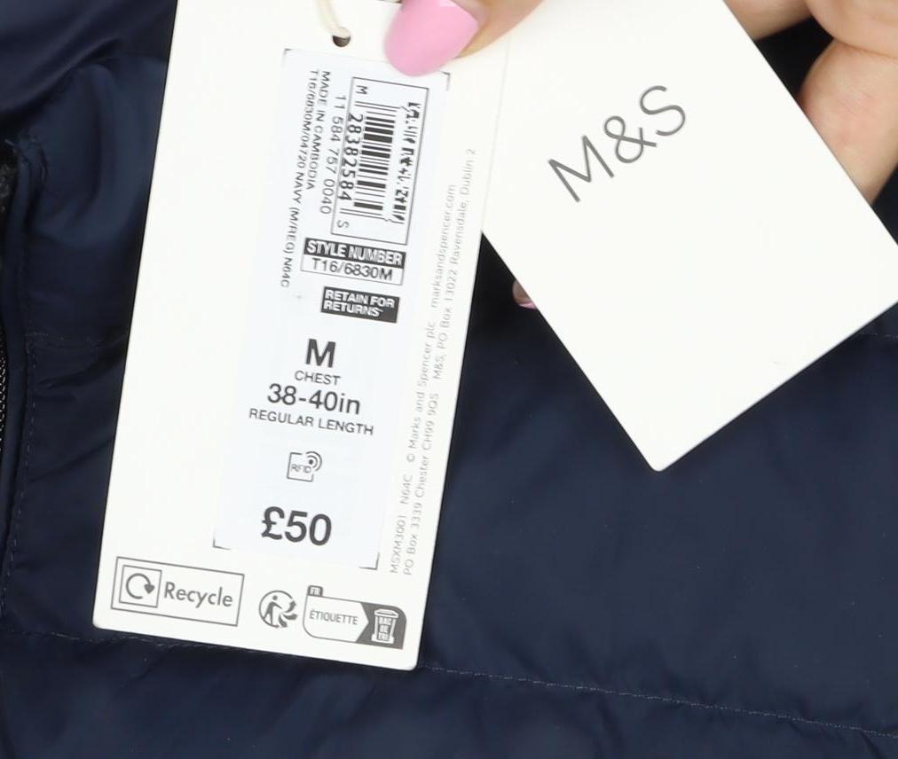Marks & Spencer Men’s Navy M Thermowarmth Puffer Gilet Bodywarmer
