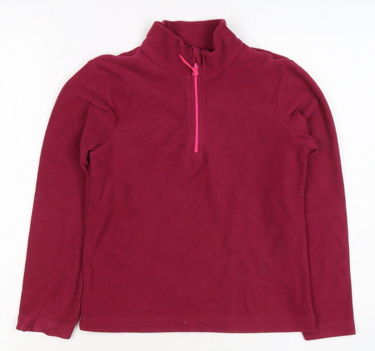 Mountain Warehouse Girls Red 7-8 Years Fleece 1/4 Zip Pullover