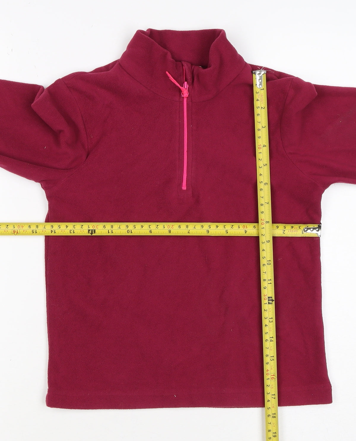 Mountain Warehouse Girls Red 7-8 Years Fleece 1/4 Zip Pullover