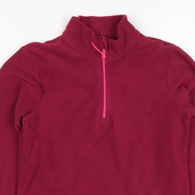 Mountain Warehouse Girls Red 7-8 Years Fleece 1/4 Zip Pullover