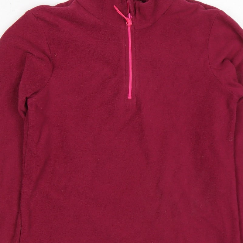 Mountain Warehouse Girls Red 7-8 Years Fleece 1/4 Zip Pullover