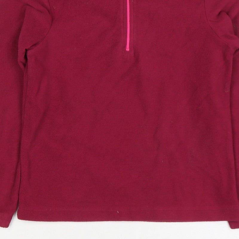 Mountain Warehouse Girls Red 7-8 Years Fleece 1/4 Zip Pullover
