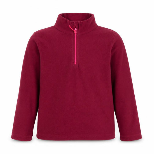 Mountain Warehouse Girls Red 7-8 Years Fleece 1/4 Zip Pullover