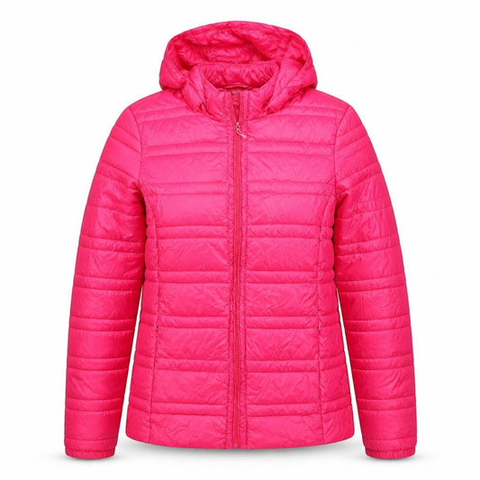 LIXSTAR Girls Pink XL Hooded Quilted Puffer Jacket Full Zip