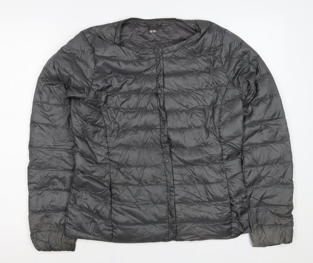 Uniqlo Women’s Black M Lightweight Quilted Puffer Jacket Snap Front