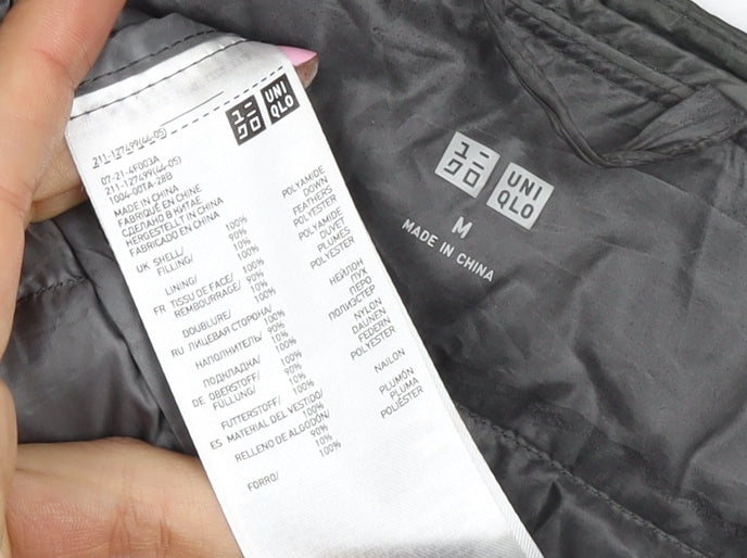 Uniqlo Women’s Black M Lightweight Quilted Puffer Jacket Snap Front