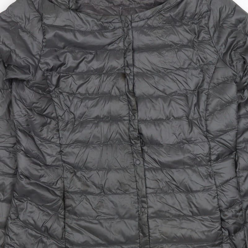 Uniqlo Women’s Black M Lightweight Quilted Puffer Jacket Snap Front