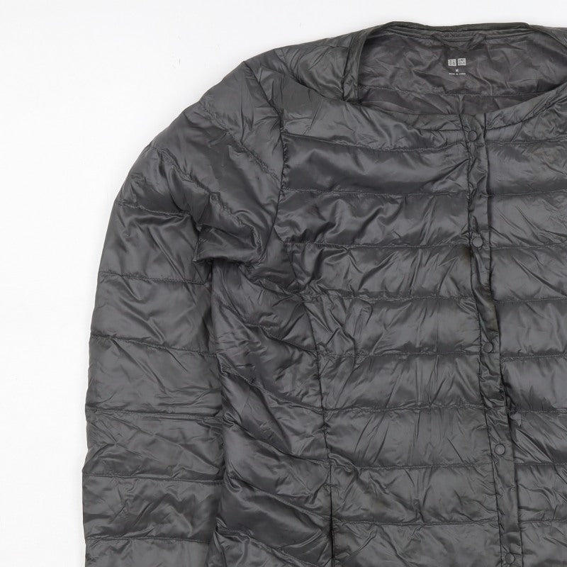 Uniqlo Women’s Black M Lightweight Quilted Puffer Jacket Snap Front