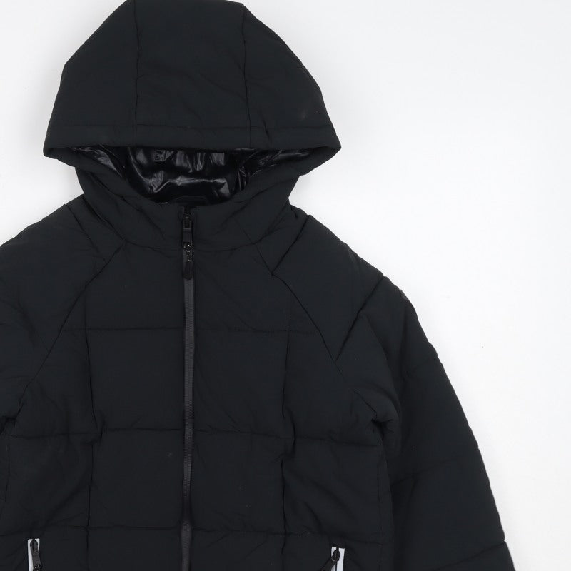 Marks and Spencer Boys Black 7-8 Years Hooded Puffer Jacket