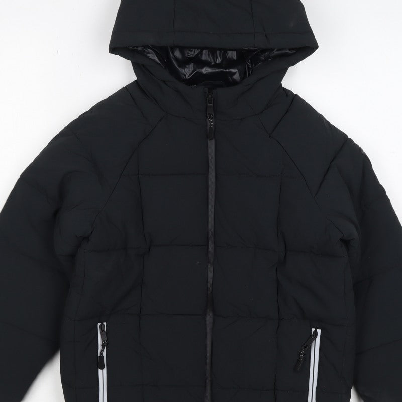 Marks and Spencer Boys Black 7-8 Years Hooded Puffer Jacket