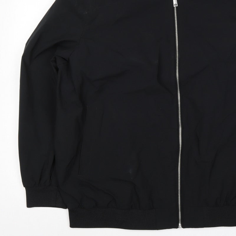 Marks and Spencer Men Black 2XL Bomber Jacket Water Resistant