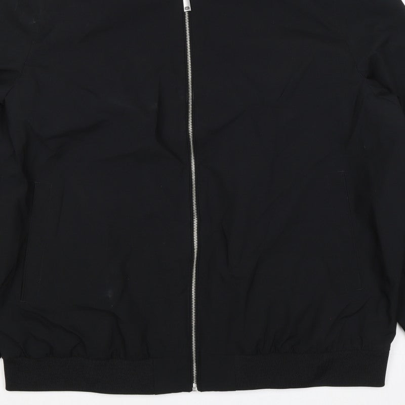 Marks and Spencer Men Black 2XL Bomber Jacket Water Resistant