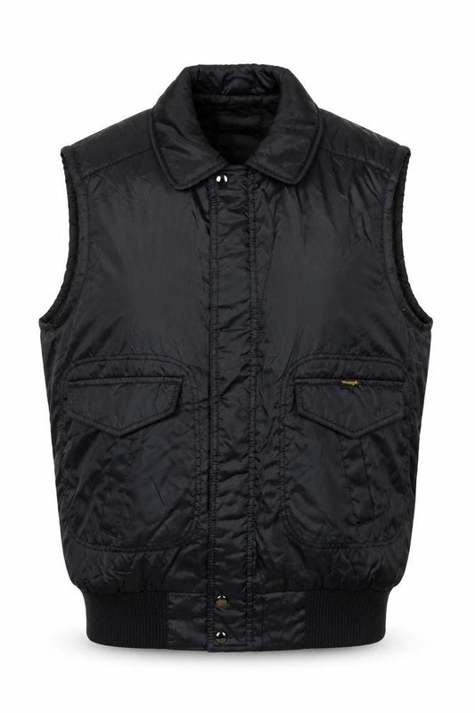 Vintage Wrangler Mens Black XL Padded Nylon Bodywarmer Waistcoat