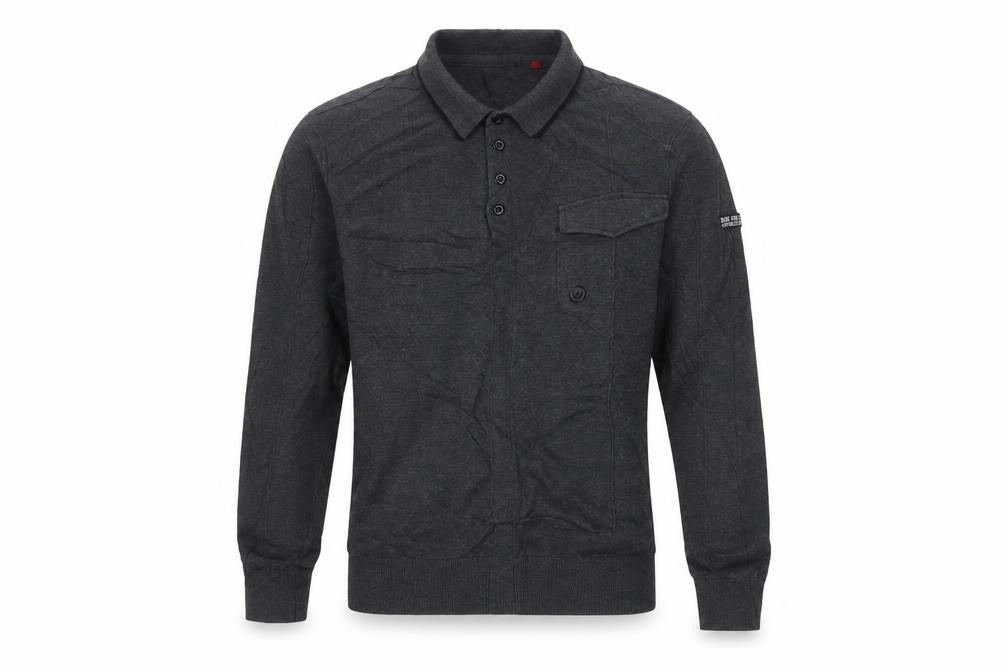 Duck and Cover Mens Grey L Collared Button Henley Knit Jumper