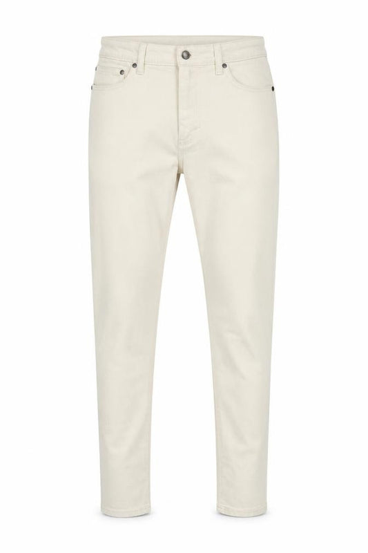 M&S Mens Beige W32 L33 Tapered Stretch Cotton Blend Jeans