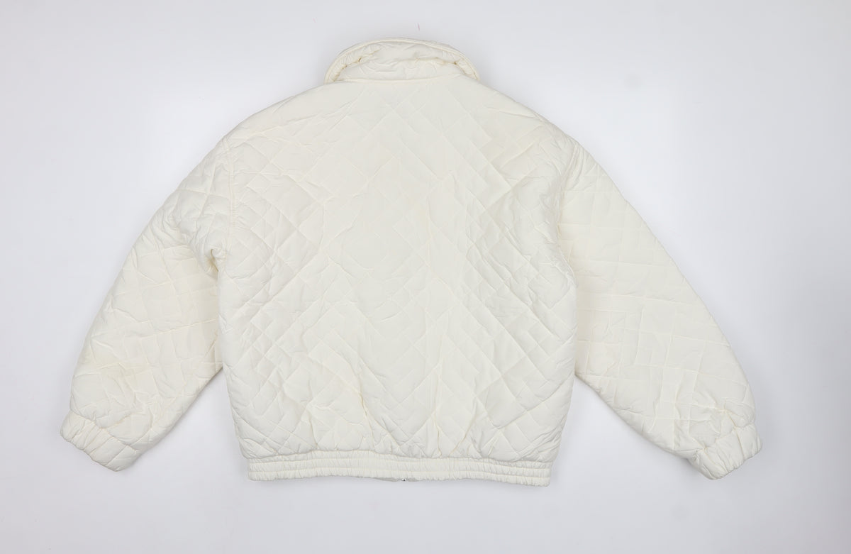 Dazy Women Ivory M Quilted Puffer Jacket Collared Zip Pockets
